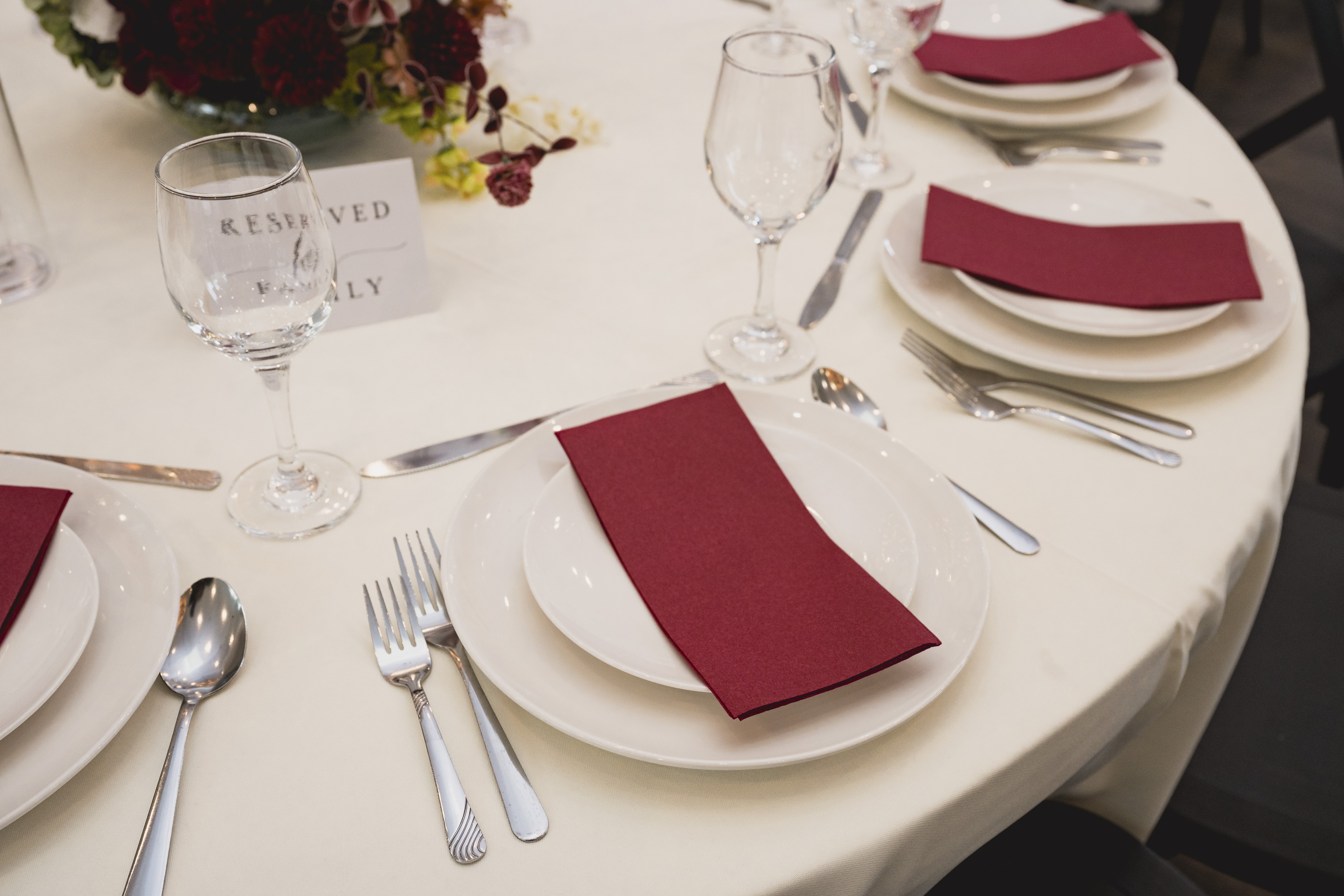 beautifully decorated table with flowers for wedding party